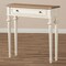 Baxton Studio Marquetterie Oak and White Finish Wood Two-Tone Console Table 133-7190 - alternate 6
